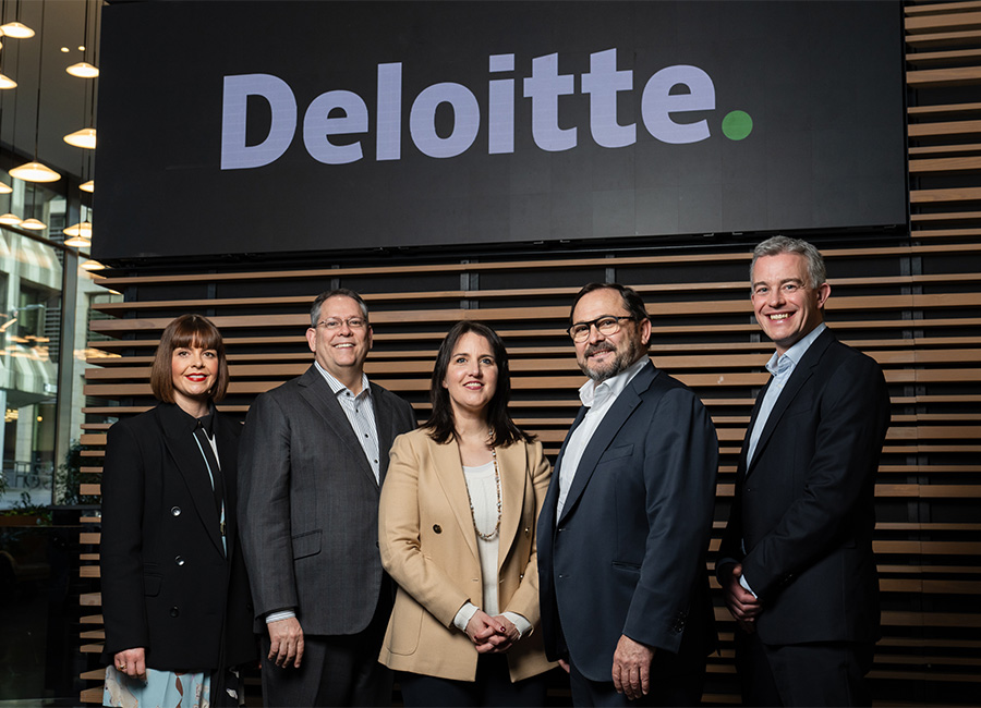Aoife Flynn, Payslip CMO, John Dorf Deloitte BPS Global Payroll Operate Leader, Fidelma McGuirk Payslip Founder and CEO, José Maria Rojo Deloitte Global BPS Leader, Nathan Male Deloitte GES Global Payroll Operate Leader.