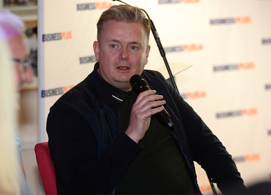 Barry Napier, CEO and founder of Cubic Telecom, speaking at the Lunch of Legends in Lansdowne Rugby Club. Pic: Justin Farrelly