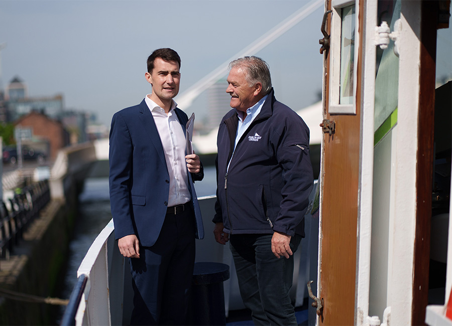 Minister Jack Chambers with Eugene Garrihy. Pic: Fran Veale
