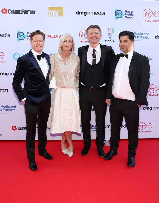 Andy Macken, Emma Walsh, David O'Brien and Kiliian Laher, from Media Central, at The Media Awards, sponsored by Virgin Media Television and dmg media, at The Mansion House, Dublin. Pic: Brian McEvoy