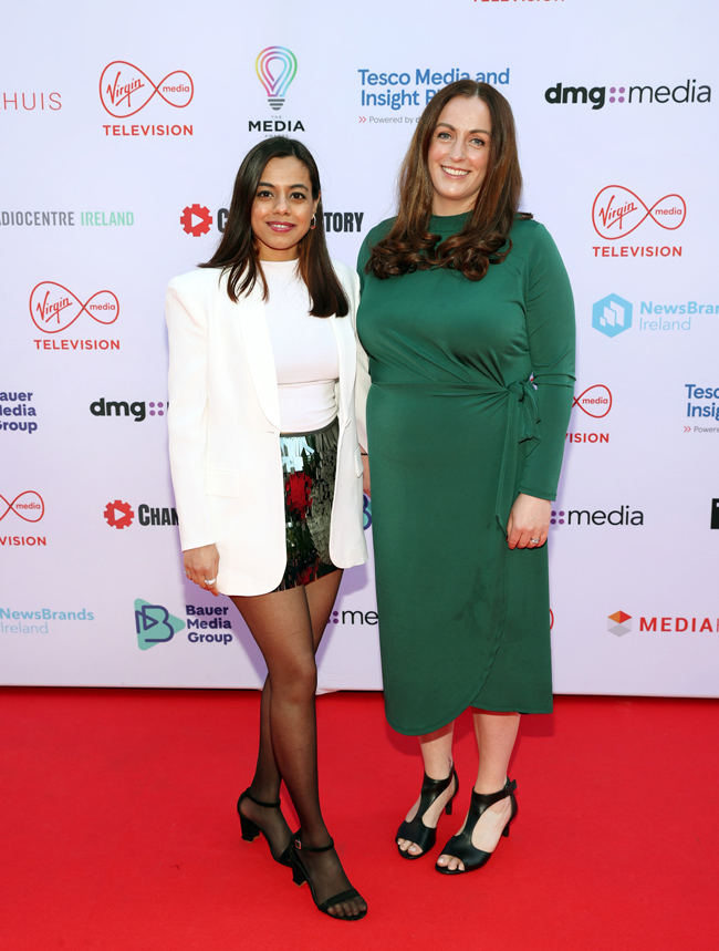 Tarussi Darma and Fiona Flynn at the Media Awards, sponsored by Virgin Media Television and dmg media, at The Mansion House, Dublin. Pic: Brian McEvoy